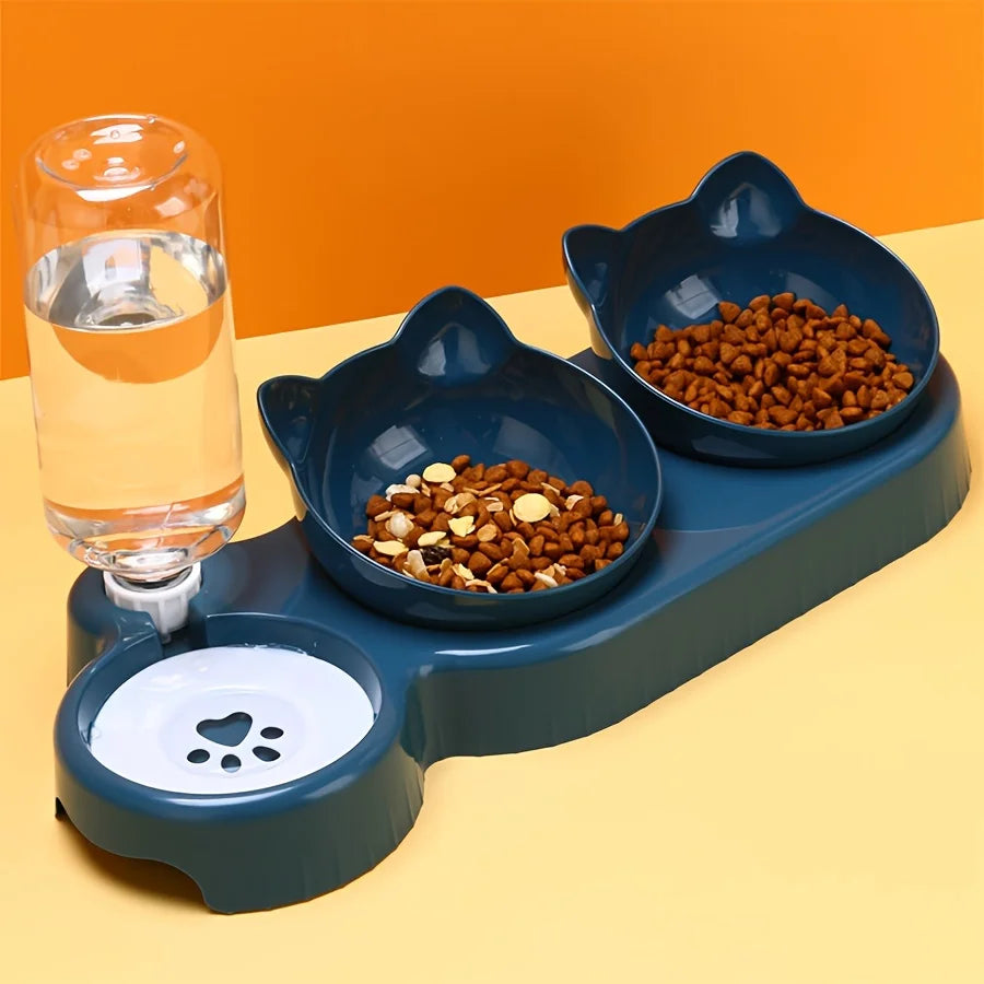 Gamelle 3-en-1 Eau & Croquettes pour Chat