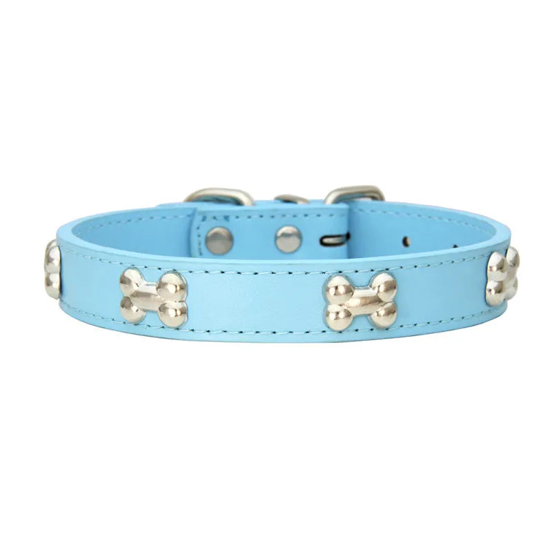 Collier en Cuir Coloré pour Chien & Chiot