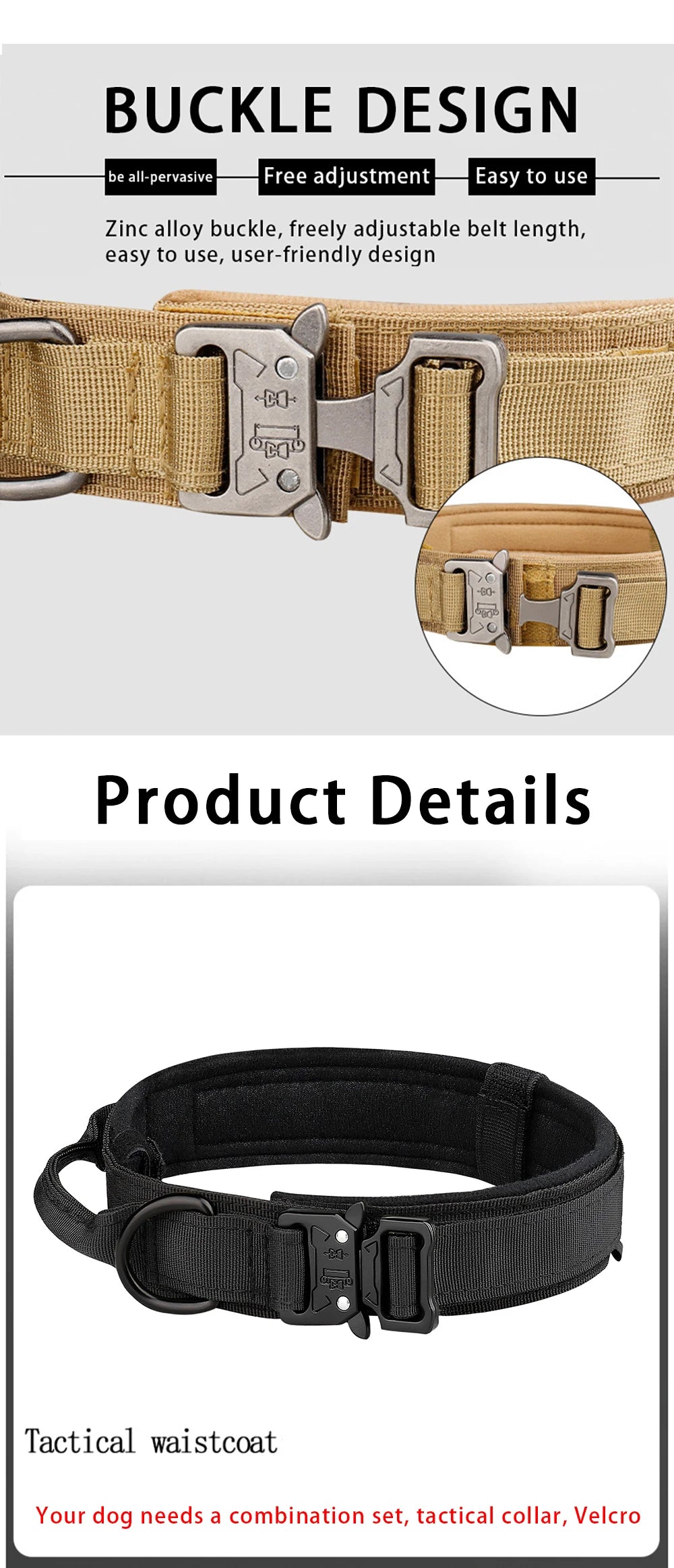 Collier Tactique Renforcé pour Chiens